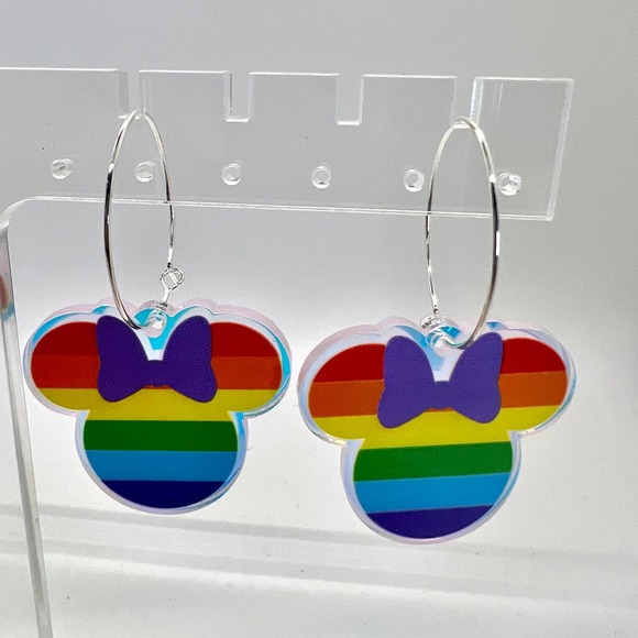 Mickey & Minnie Rainbow Earrings - Pride Earrings - Disney Inspired Earrings - Picture 3 of 10